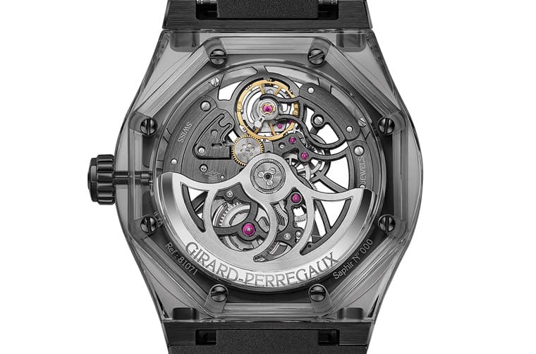 GP芝柏表Laureato再次搭配藍寶石透明表殼展現鏤空機芯之美